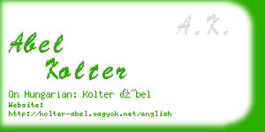 abel kolter business card